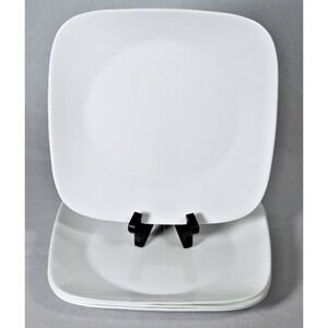 Set of (4) Corelle Vitrelle White 10-1/2" Square Dinner Plates